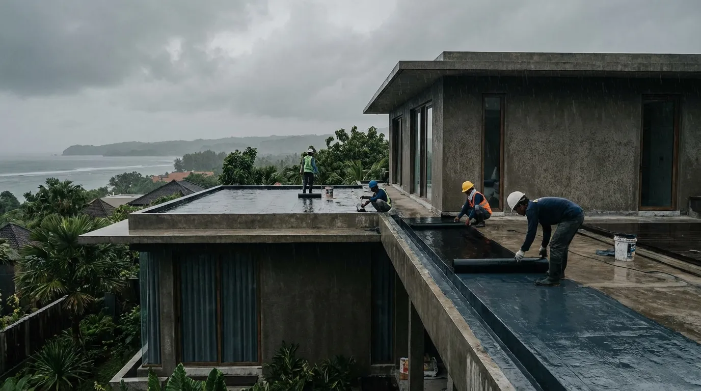 Panduan Mitigasi Cuaca Ekstrem: Teknik Waterproofing Terbaru untuk Proyek Villa di Lombok Selama Musim Hujan